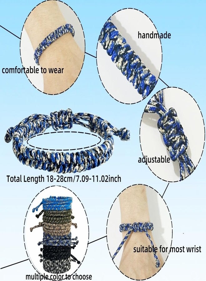 YANMIN 12 pcs Braided Friendship Bracelets for Teen Boys Adjustable Paracord Bracelets Handmade Goody Bag Stuffers Easter Basket Filler Tween Teenager Birthday Christmas Camping Party Favors - Image 2